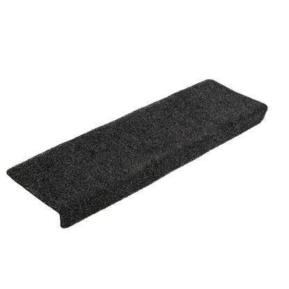 Tapetes de escada autoadesivos 5 peças 65x21x4 cm cinza com borda retangular