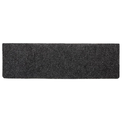 Tapetes de escada autoadesivos 5 peças 65x21x4 cm cinza com borda retangular