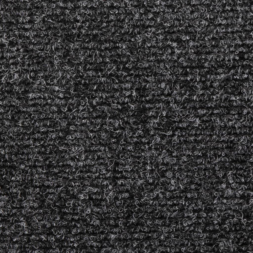 Tapetes de escada autoadesivos 5 peças 65x21x4 cm cinza com borda retangular
