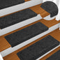 Tapetes de escada autoadesivos 5 peças 65x21x4 cm cinza com borda retangular