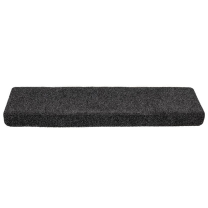 Tapetes de escada autoadesivos 10 peças 65x21x4 cm cinza com borda retangular
