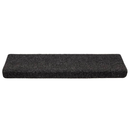 Tapetes de escada autoadesivos 5 peças 65x21x4 cm pretos com borda retangular