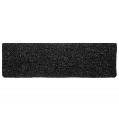 Tapetes de escada autoadesivos 5 peças 65x21x4 cm pretos com borda retangular