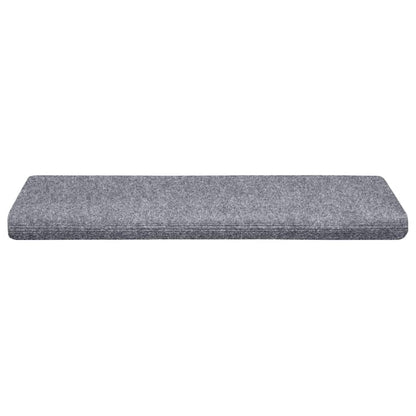 Tapetes de escada autoadesivos 10 peças 65x21x4 cm cinza claro com borda retangular