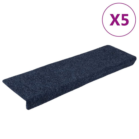 Tapetes de escada autoadesivos 5 peças 65x21x4 cm antracite borda retangular