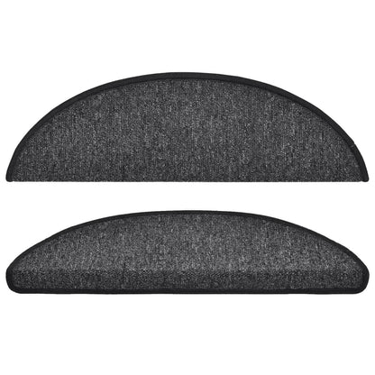 Tapetes de escada 10 peças 56x17x3 cm antracite semicircular