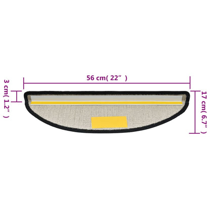 Tapetes de escada 10 peças 56x17x3 cm antracite semicircular
