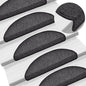 Tapetes de escada 10 peças 56x17x3 cm antracite semicircular