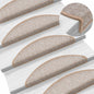 Tapetes de escada 10 peças 56x17x3 cm marrom claro semicircular