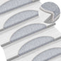 Tapetes de escada 10 peças 56x17x3 cm cinza claro semicircular