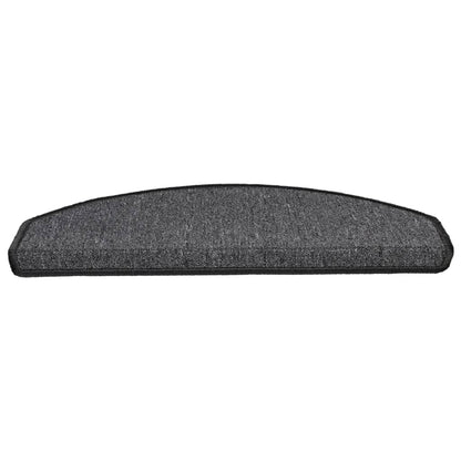 Tapetes de escada 10 peças 65x24x4 cm antracite meio redondo grande