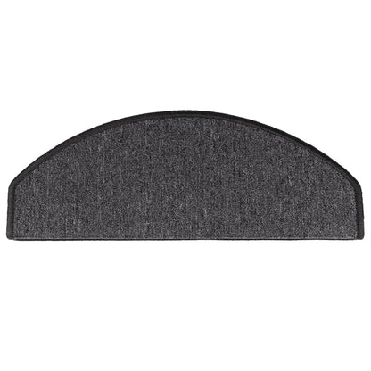 Tapetes de escada 10 peças 65x24x4 cm antracite meio redondo grande