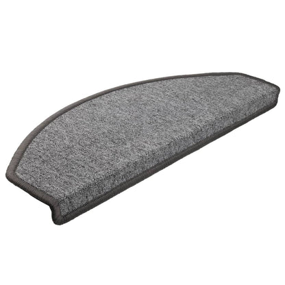 Tapetes de escada 10 peças 65x24x4 cm cinza escuro semicircular grande