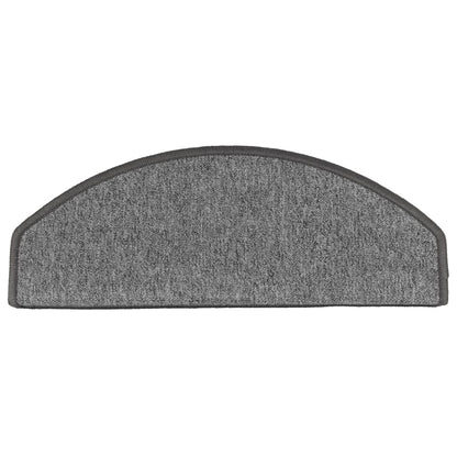 Tapetes de escada 10 peças 65x24x4 cm cinza escuro semicircular grande