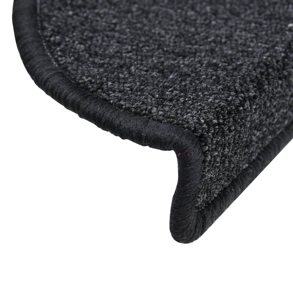 Tapetes de escada 10 peças 65x24x4 cm cinza escuro semicircular grande