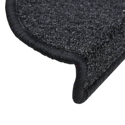 Tapetes de escada 10 peças 65x24x4 cm cinza escuro semicircular grande