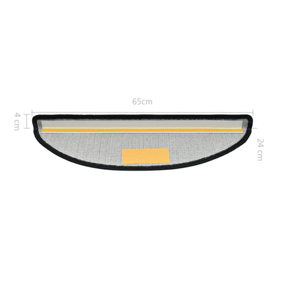 Tapetes de escada 10 peças 65x24x4 cm cinza escuro semicircular grande