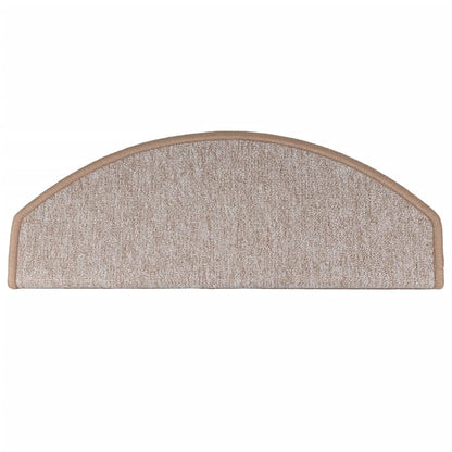Tapetes de escada 10 peças 65x24x4 cm marrom claro meio redondo grande
