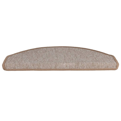 Tapetes de escada 10 peças 65x24x4 cm marrom claro meio redondo grande