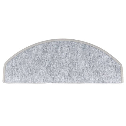 Tapetes de escada 10 peças 65x24x4 cm cinza claro semicircular grande