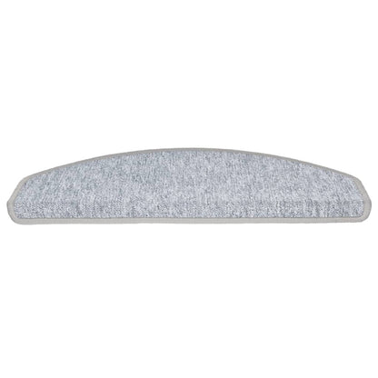 Tapetes de escada 10 peças 65x24x4 cm cinza claro semicircular grande