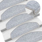 Tapetes de escada 10 peças 65x24x4 cm cinza claro semicircular grande