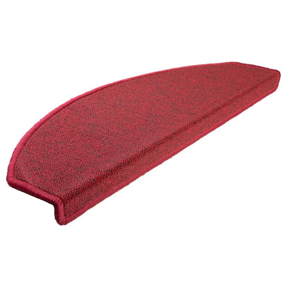 Tapetes de escada 10 peças 65x24x4 cm Bordeaux meio redondo grande