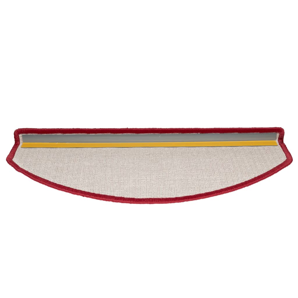 Tapetes de escada 10 peças 65x24x4 cm Bordeaux meio redondo grande