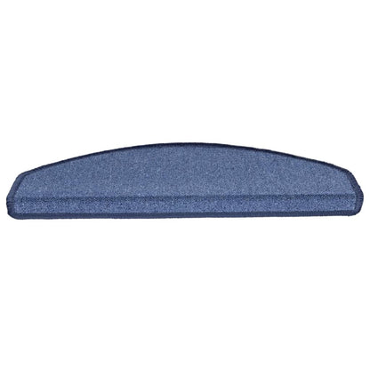 Tapetes de escada 10 peças 65x24x4 cm azul semicircular grande