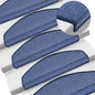 Tapetes de escada 10 peças 65x24x4 cm azul semicircular grande