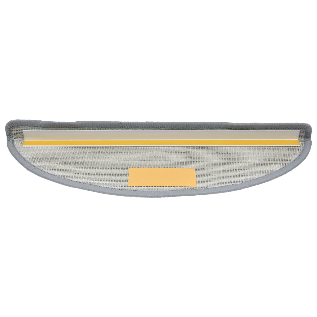 Tapetes de escada 10 peças 56x17x3 cm cinza semicircular