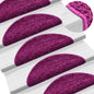Tapetes de escada 10 peças 56x17x3 cm violeta semicircular