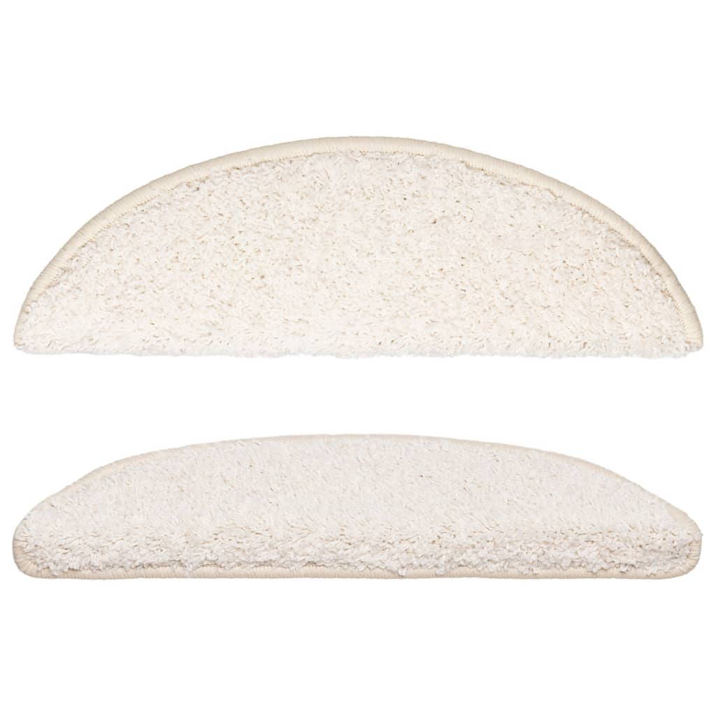Tapetes de escada 10 peças 56x17x3 cm branco semicircular