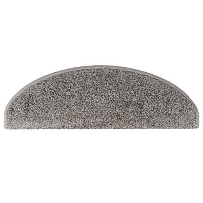 Tapetes de escada 10 peças 65x21x4 cm cinza semicircular grande
