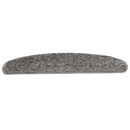 Tapetes de escada 10 peças 65x21x4 cm cinza semicircular grande