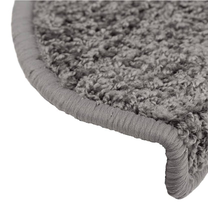 Tapetes de escada 10 peças 65x21x4 cm cinza semicircular grande