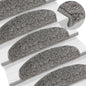 Tapetes de escada 10 peças 65x21x4 cm cinza semicircular grande