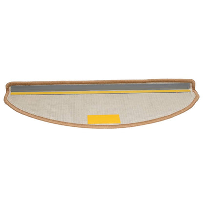 Tapetes de escada 10 peças 65x21x4 cm bege semicircular grande