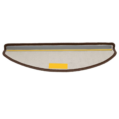 Tapetes de escada 10 peças 65x21x4 cm marrom semicircular grande