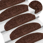 Tapetes de escada 10 peças 65x21x4 cm marrom semicircular grande