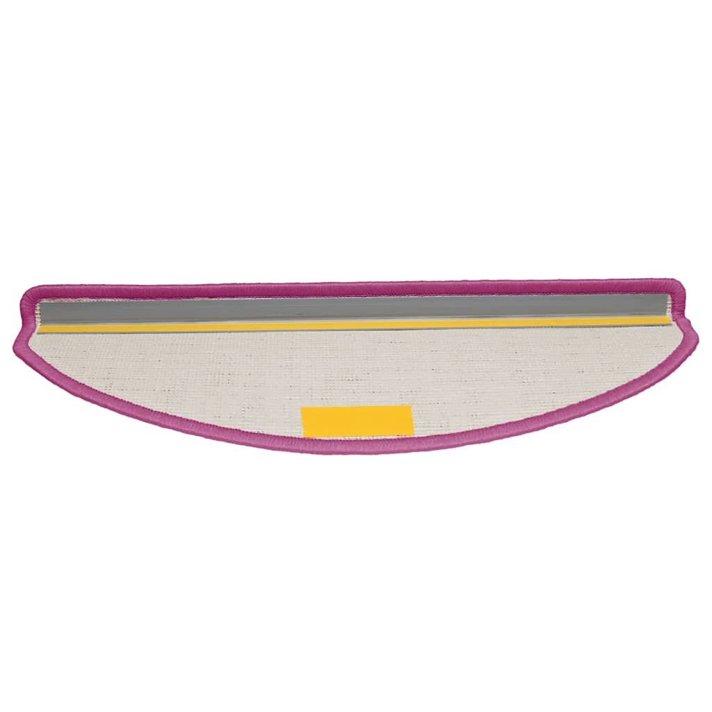 Tapetes de escada 10 peças 65x21x4 cm violeta meio redondo grande