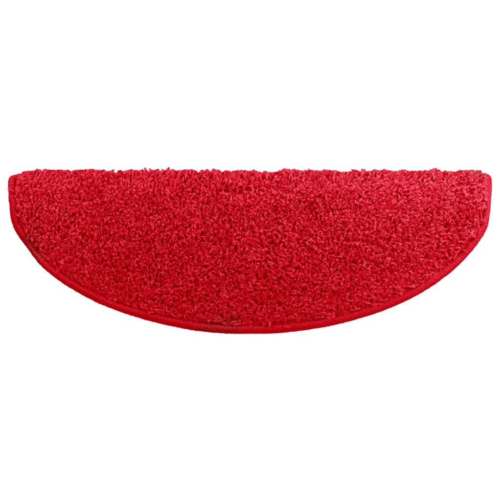 Tapetes de escada 10 peças 65x21x4 cm vermelho semicircular grande