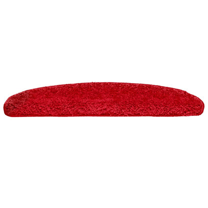 Tapetes de escada 10 peças 65x21x4 cm vermelho semicircular grande
