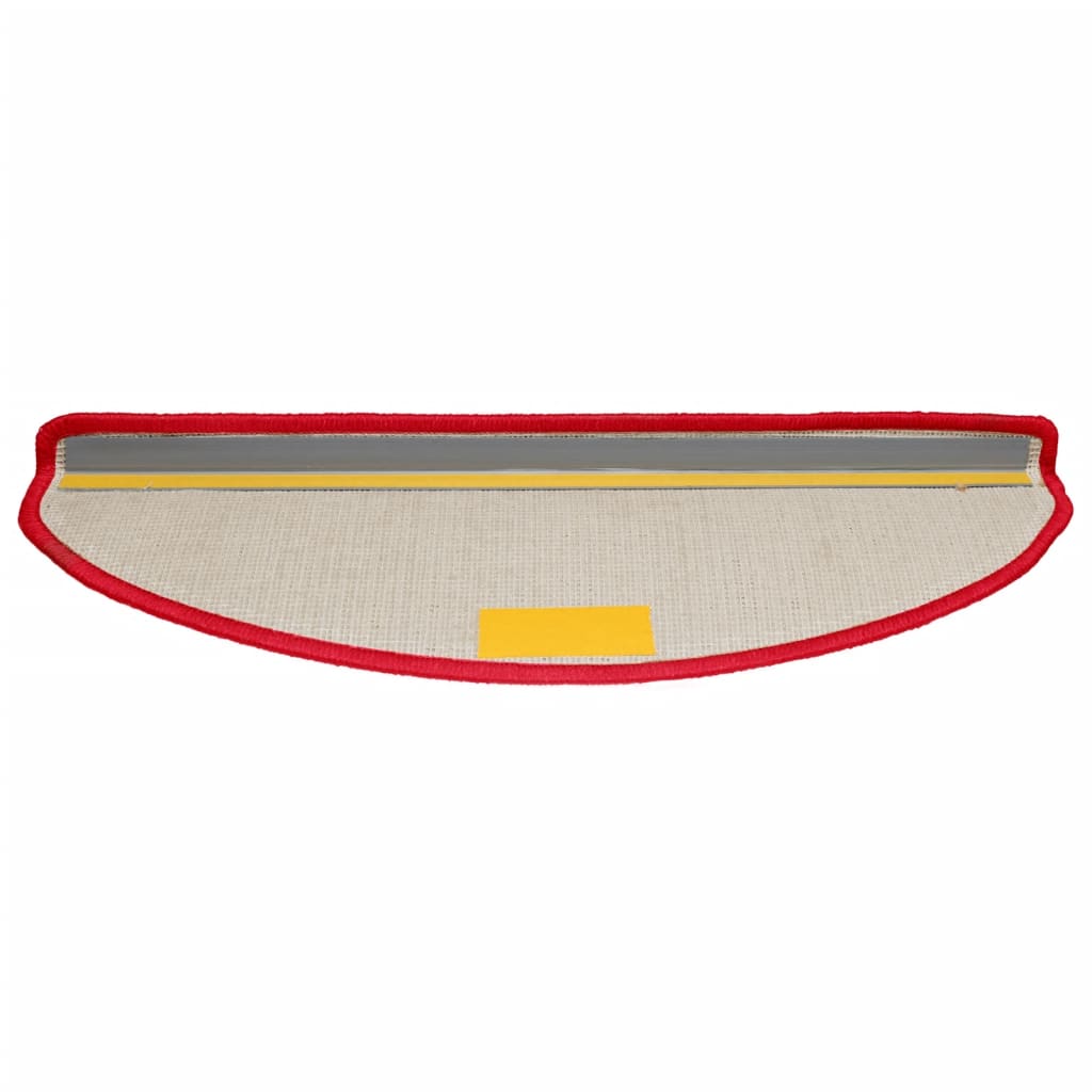 Tapetes de escada 10 peças 65x21x4 cm vermelho semicircular grande