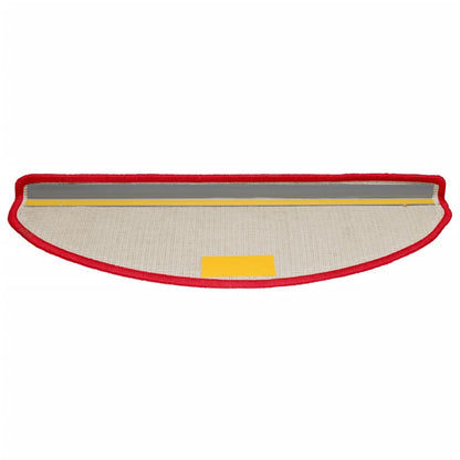 Tapetes de escada 10 peças 65x21x4 cm vermelho semicircular grande