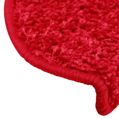 Tapetes de escada 10 peças 65x21x4 cm vermelho semicircular grande