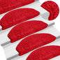 Tapetes de escada 10 peças 65x21x4 cm vermelho semicircular grande