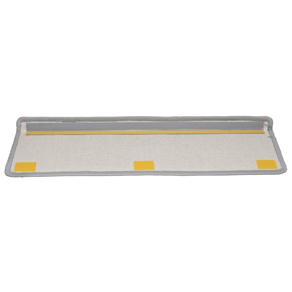 Tapetes de escada 10 peças 65x21x4 cm cinza com borda retangular