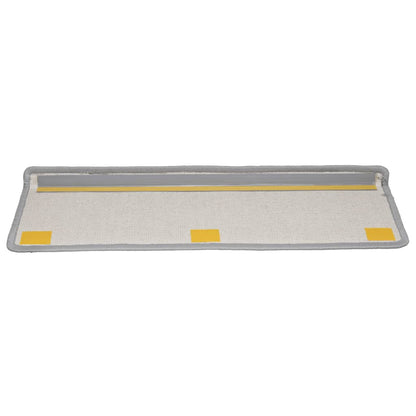 Tapetes de escada 10 peças 65x21x4 cm cinza com borda retangular