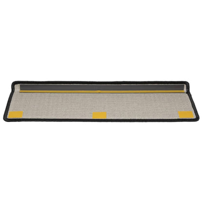 Tapetes de escada 10 peças 65x21x4 cm pretos com borda retangular